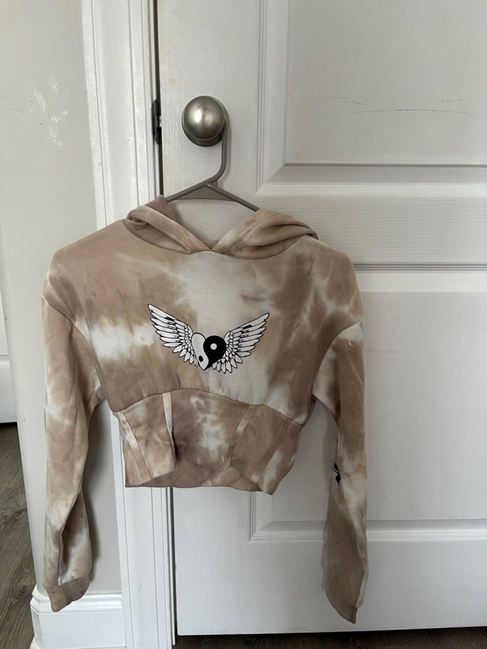 Faded Rose Cream Tie-Dye Pullover Hoodie - Soft Plush